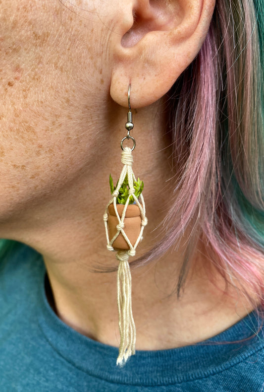 Clay Hanging Pot Earrings